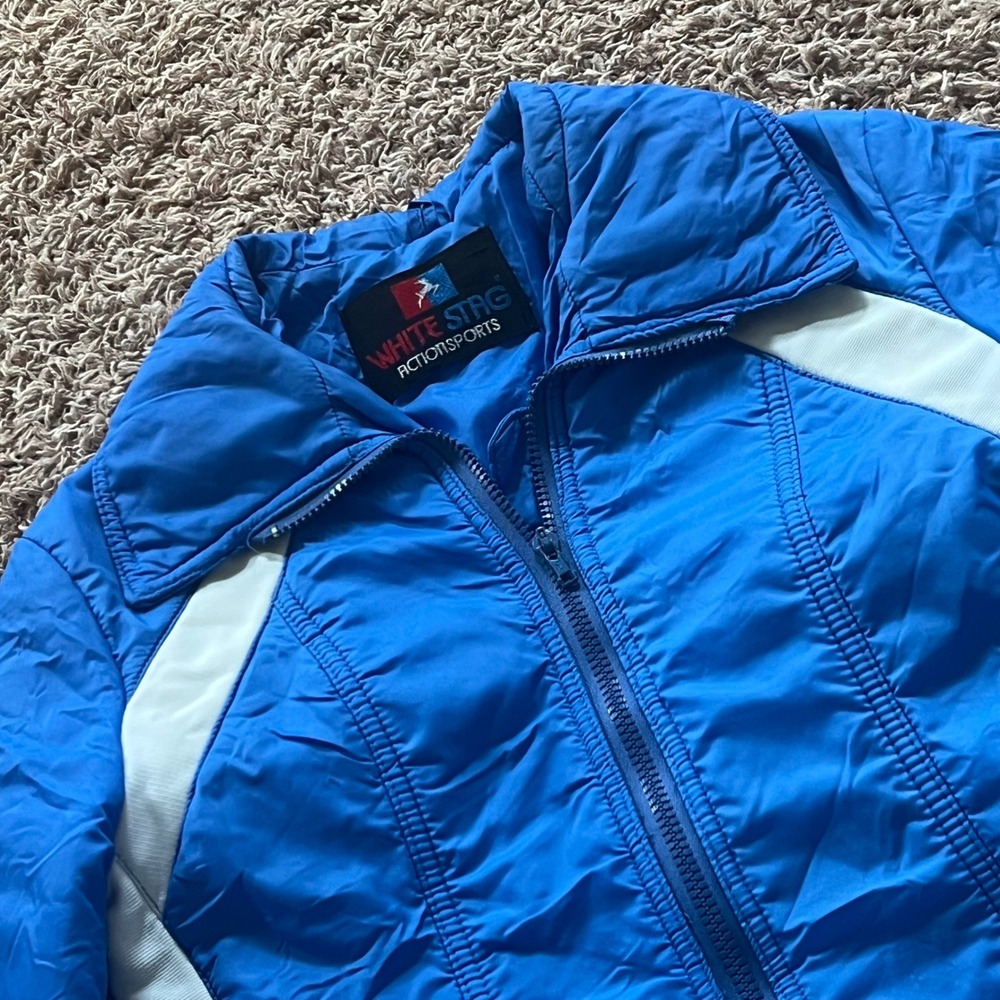 White Stag ActionSports Vintage Blue White Puffer Ski Jacket Womens Small Retro